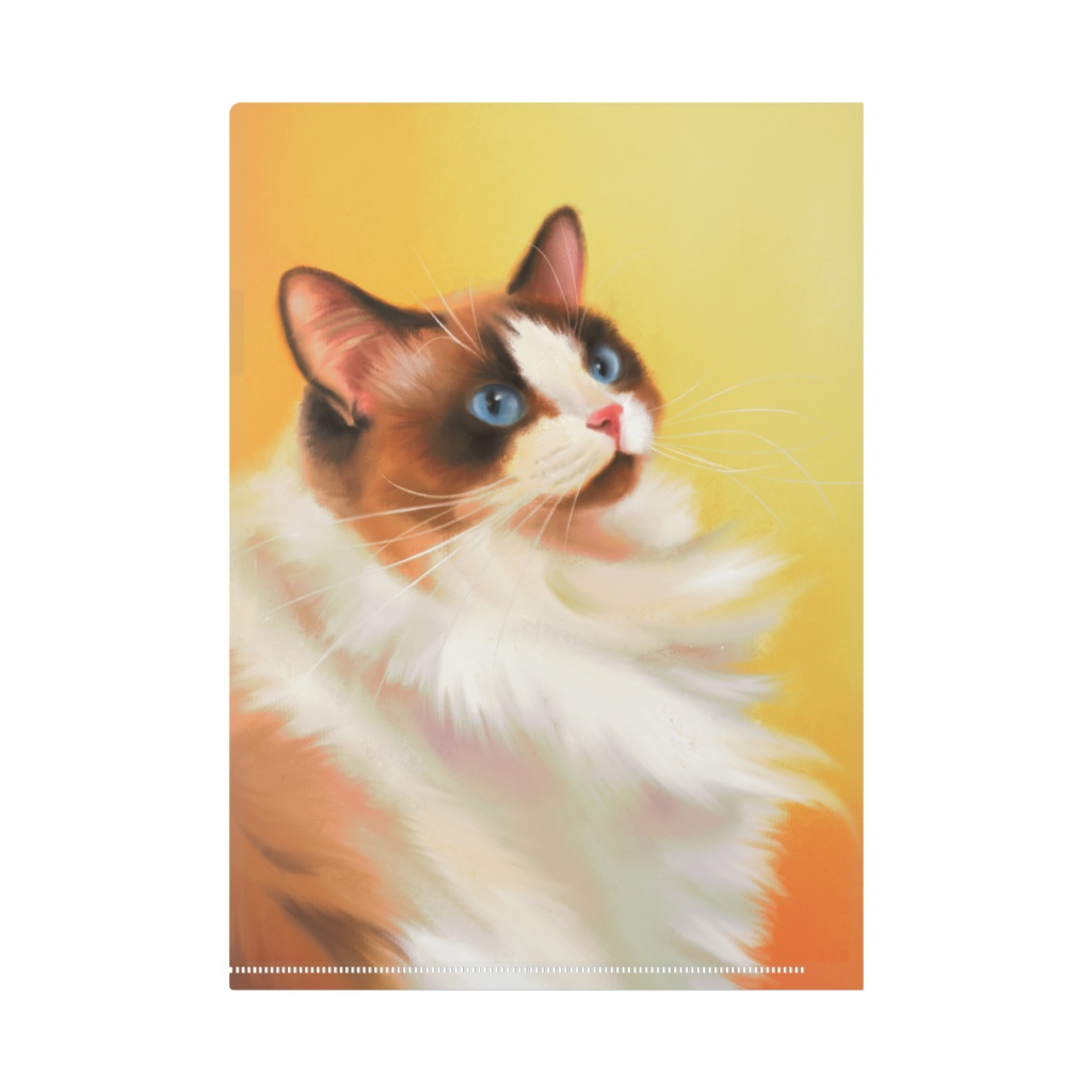 むぎちゃんクリアファイル(グリーン/オレンジ)