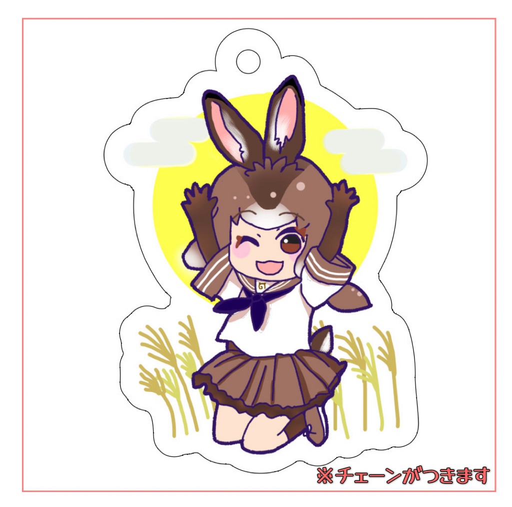 ニホンノウサギ　ミニアクリルキーホルダー