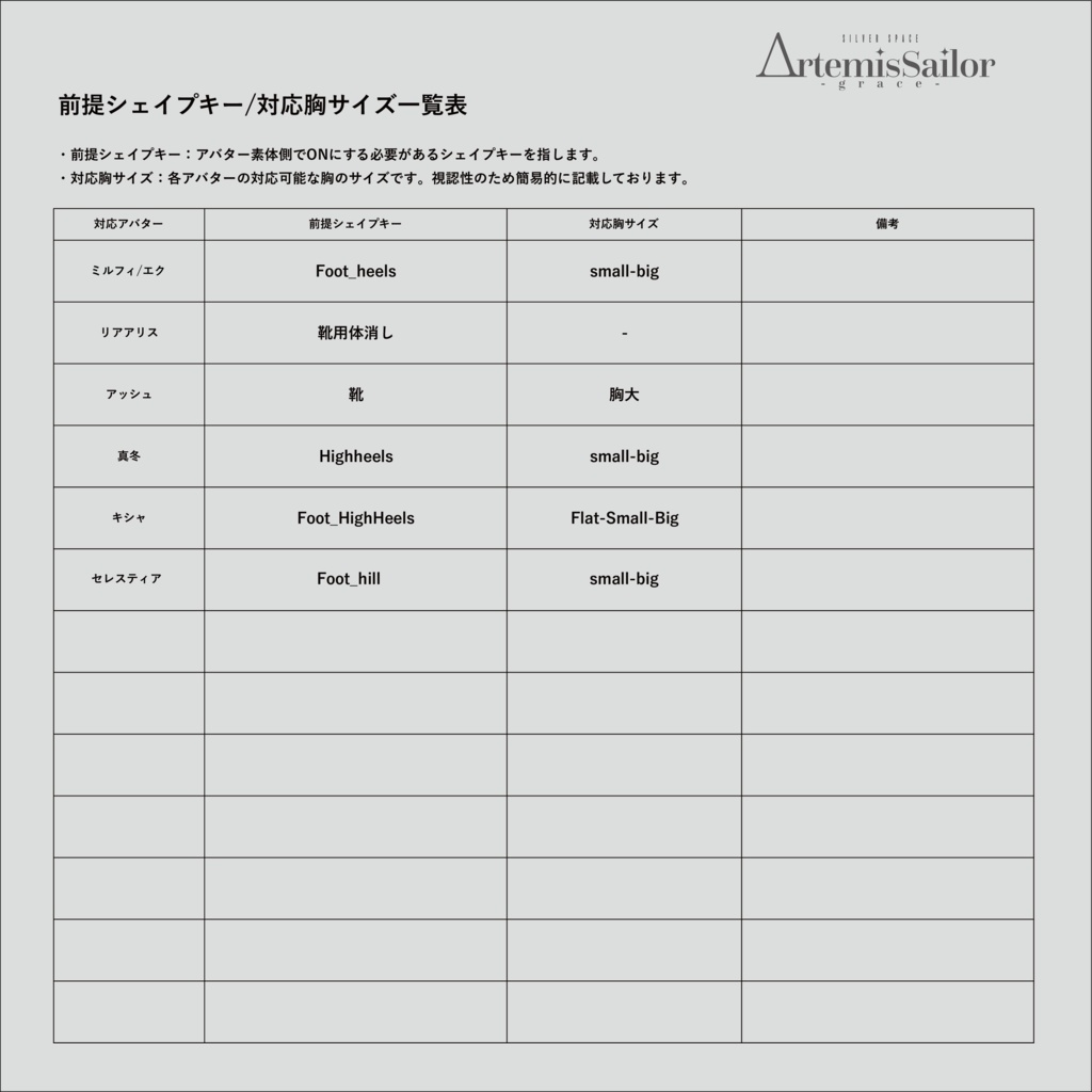 「ΔrtemisSailor - grace -」アルテミスセーラー"グレイス" (複数アバター対応)