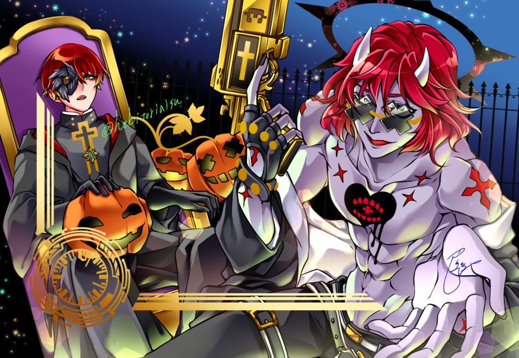 金箔押しポストカード【１０番カラーハッピーケイオス＆飛鳥】