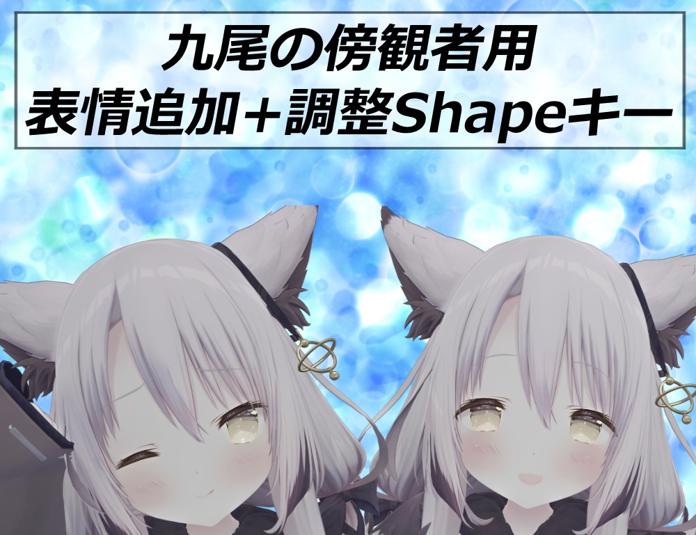 【九尾の傍観者用】表情追加・調整用Shapeキー追加パッチ