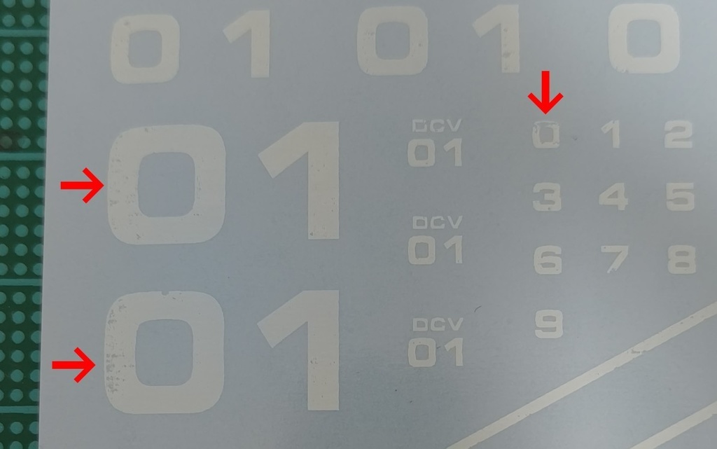 【B級品】ライン数字デカール