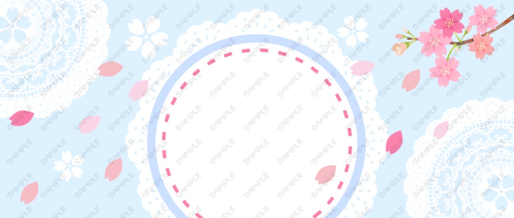 IRIAM用!レース×桜吹雪ヘッダー