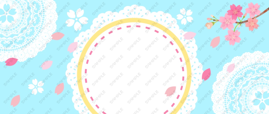 IRIAM用!レース×桜吹雪ヘッダー