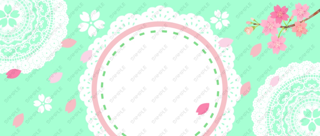 IRIAM用!レース×桜吹雪ヘッダー