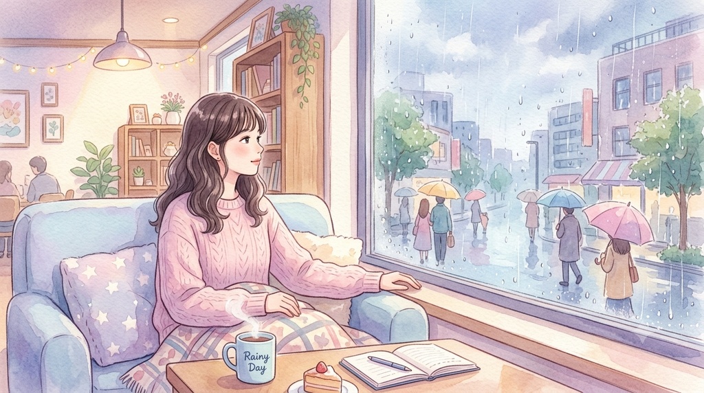 【フリーBGM】雨宿りのソファ席