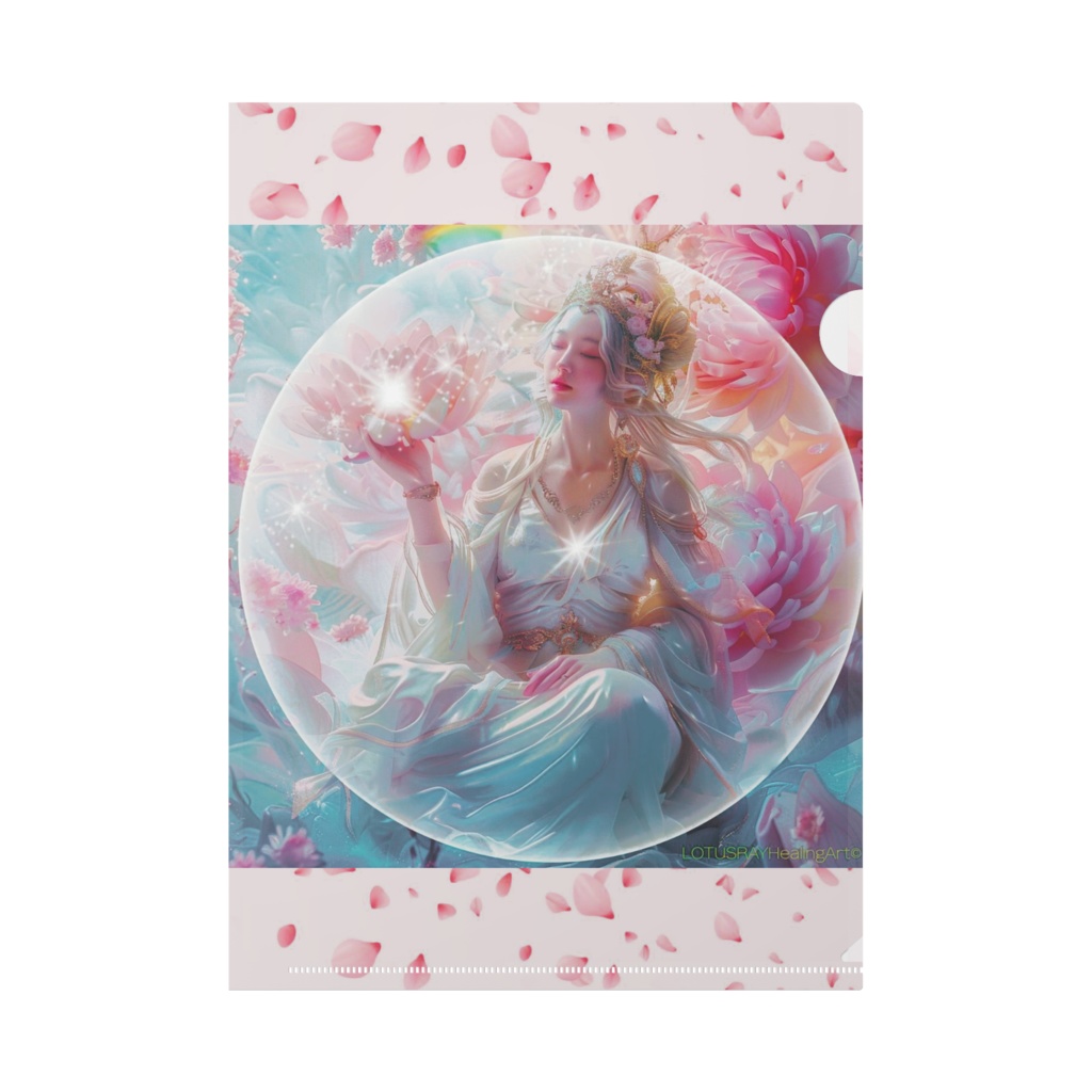 ヒーリングアートクリアファイル(光の蓮の天女)