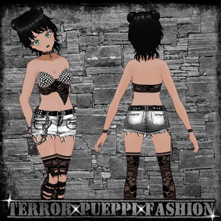 [VRoid] Complete Outfit #1 with instructions 🅃🄴🅁🅁🄾🅁🄿🅄🄴🄿🄿🄸 🄵🄰🅂🄷🄸🄾🄽