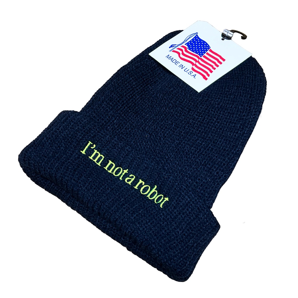 "I'm not a robot" 刺繍ニットキャップ