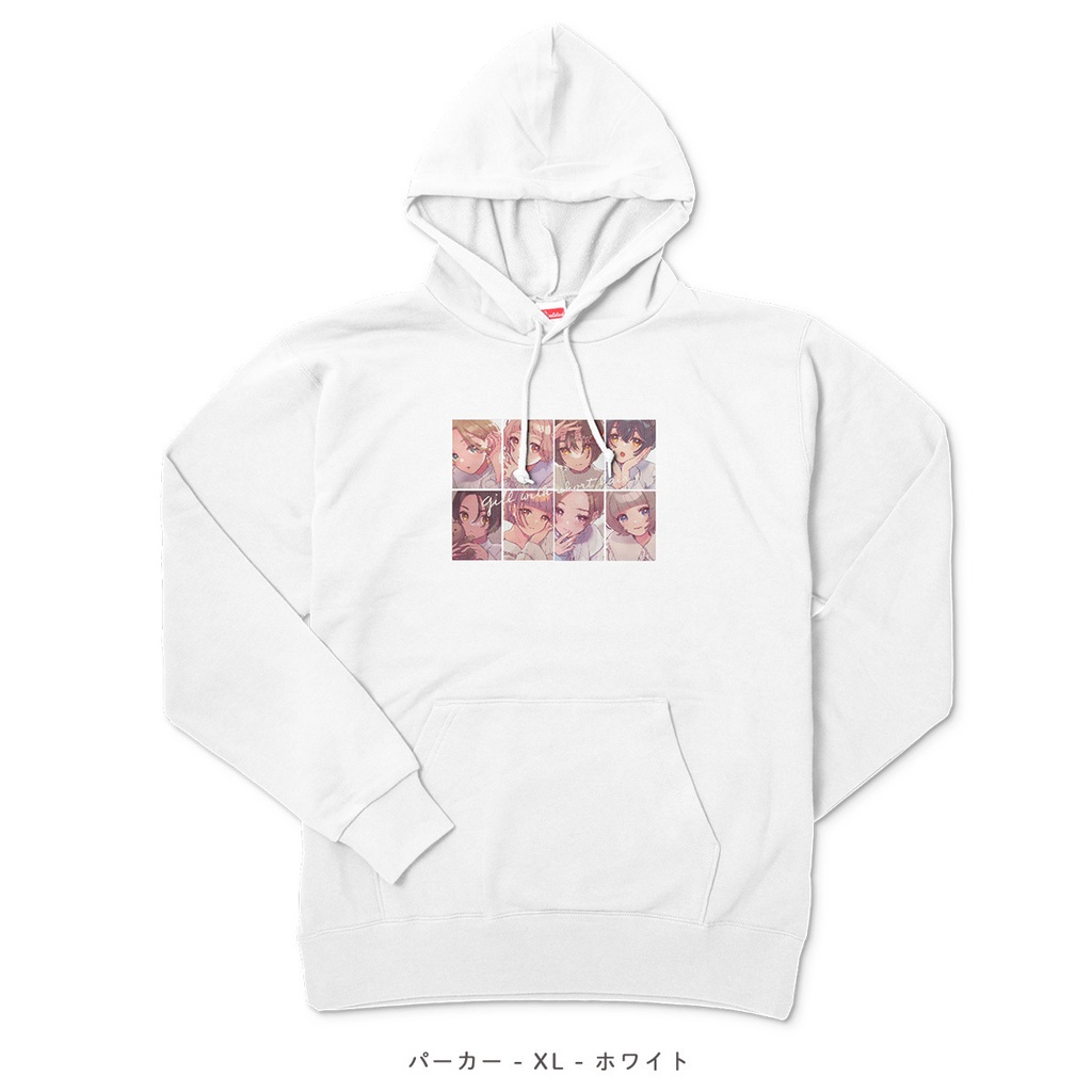 ショートヘア女子パーカー