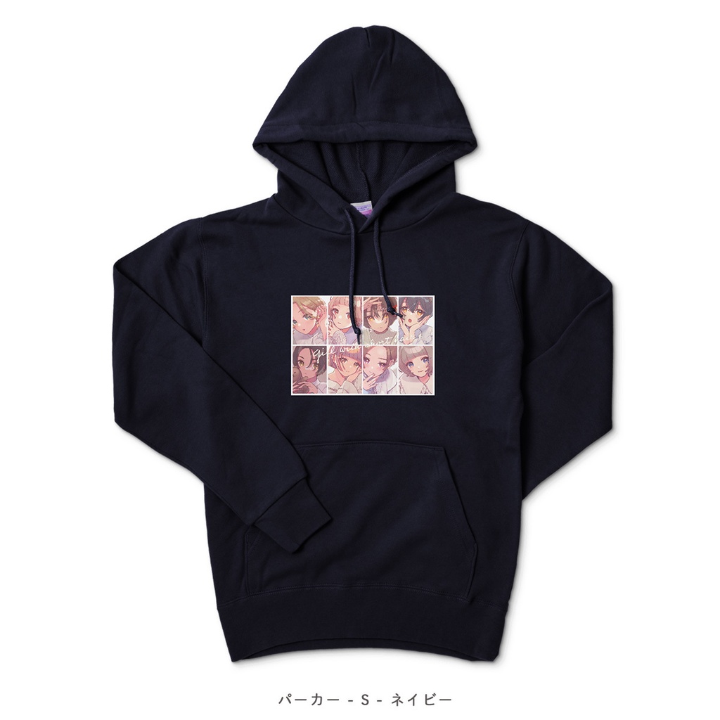 ショートヘア女子パーカー