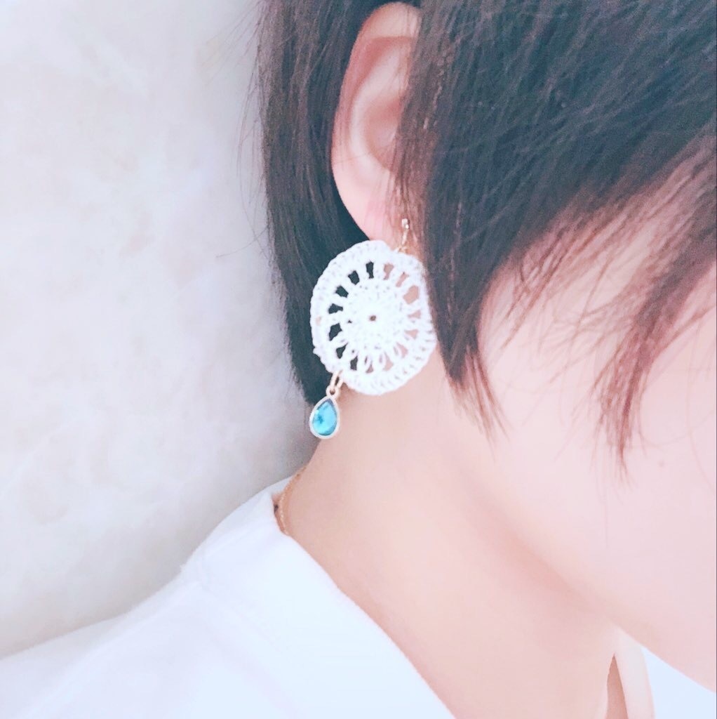 赤安レースイヤリング・ピアス