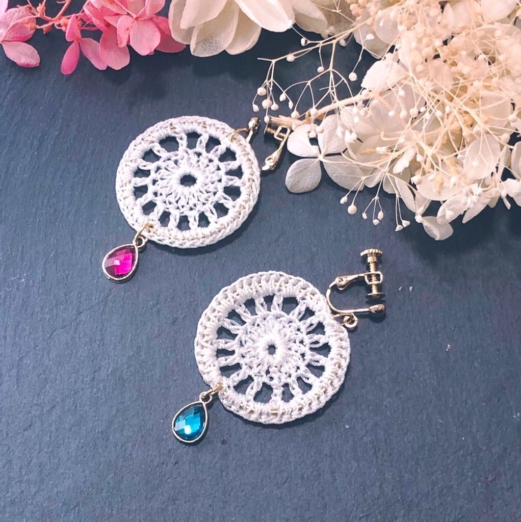 赤安レースイヤリング・ピアス