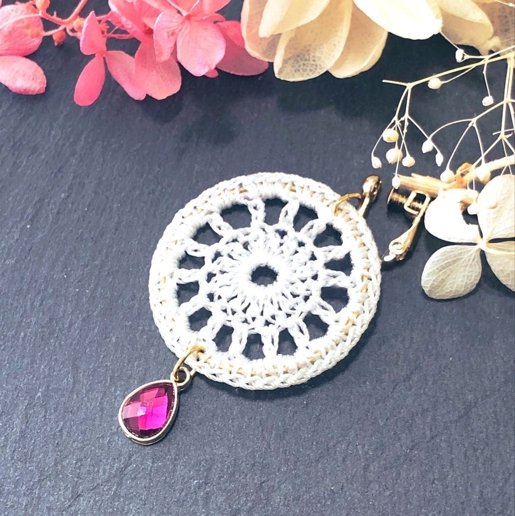 赤安レースイヤリング・ピアス