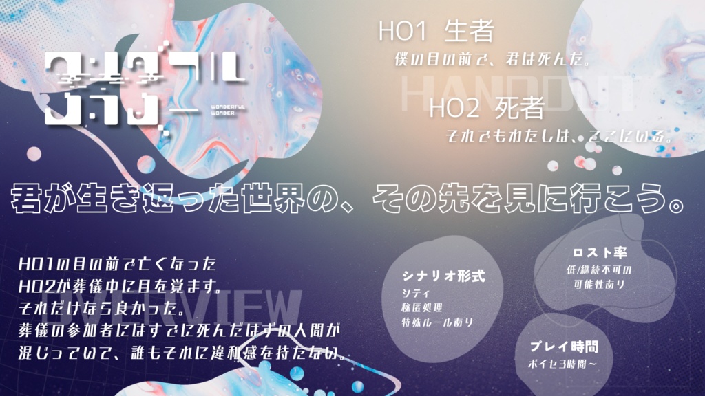 【CoC非公式シナリオ】ワンダフルワンダー【SPLL:E192056】