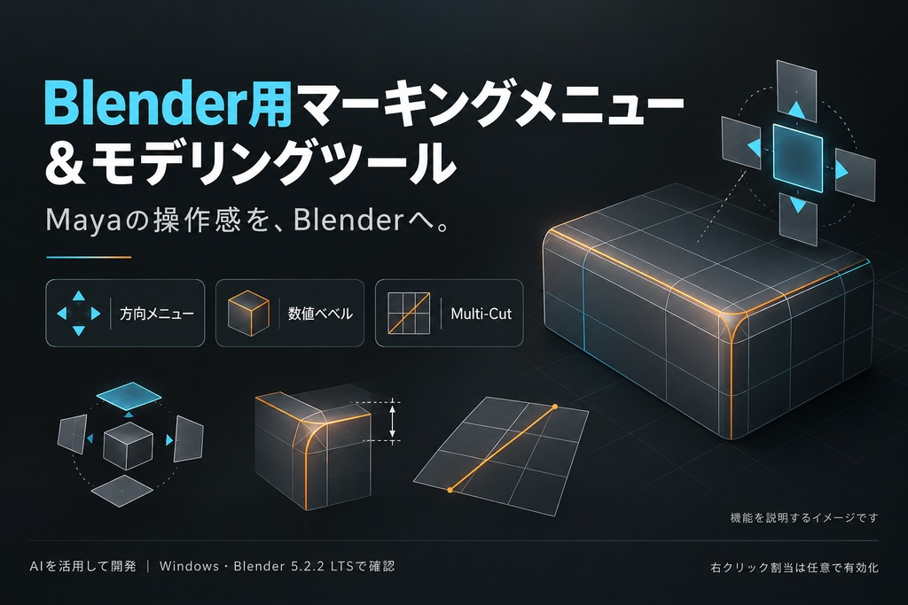 Blender用マーキングメニュー＆モデリングツール