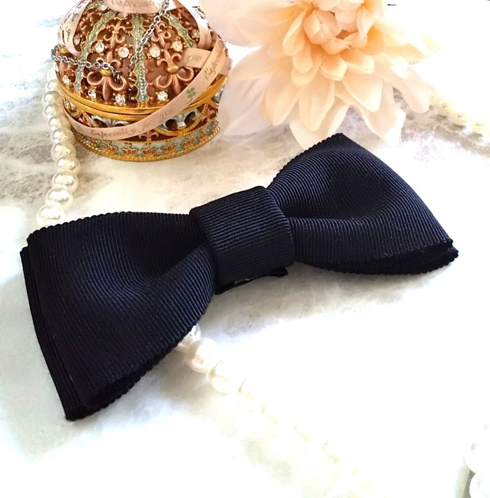 極黒リボン バレッタ