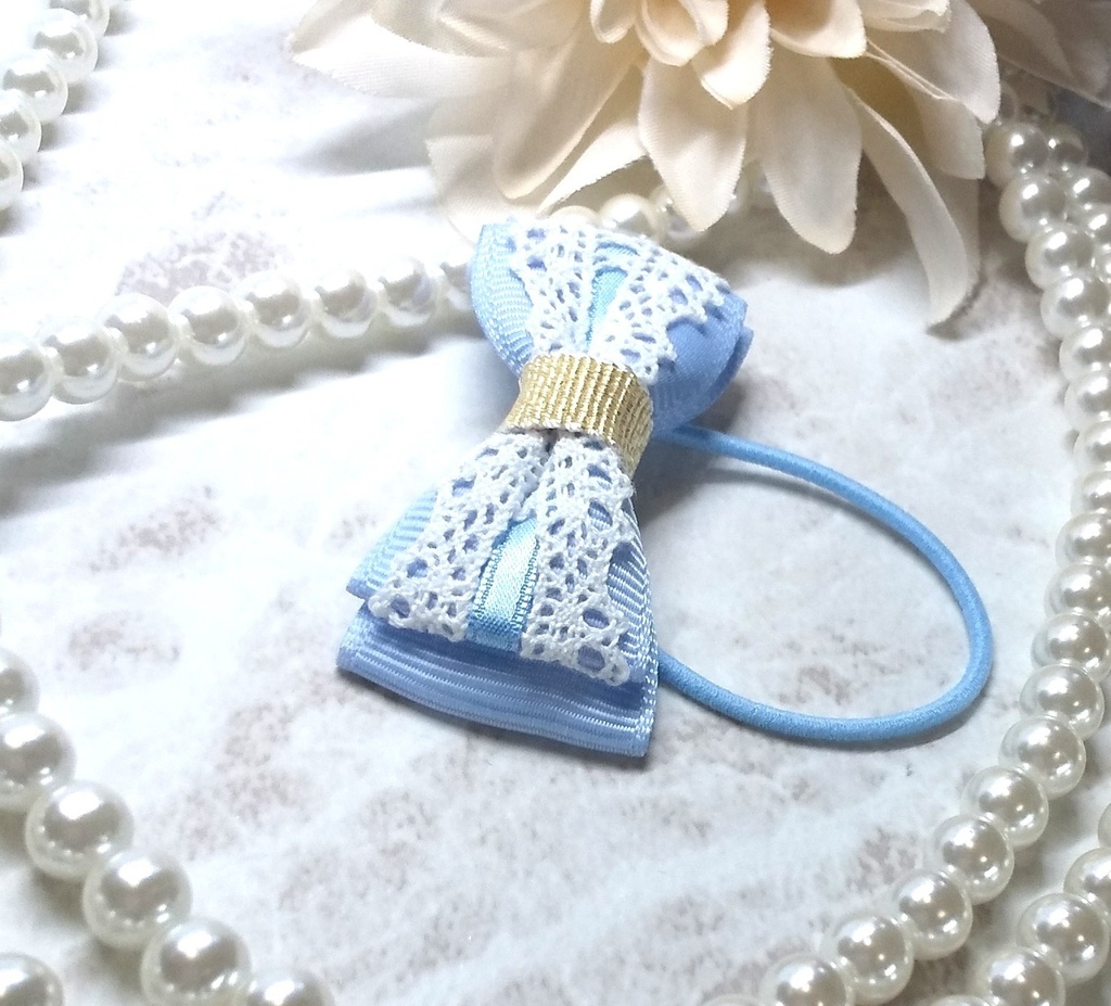 ブルーベースのレースリボン【もちマス・ねんどろいど 小物】