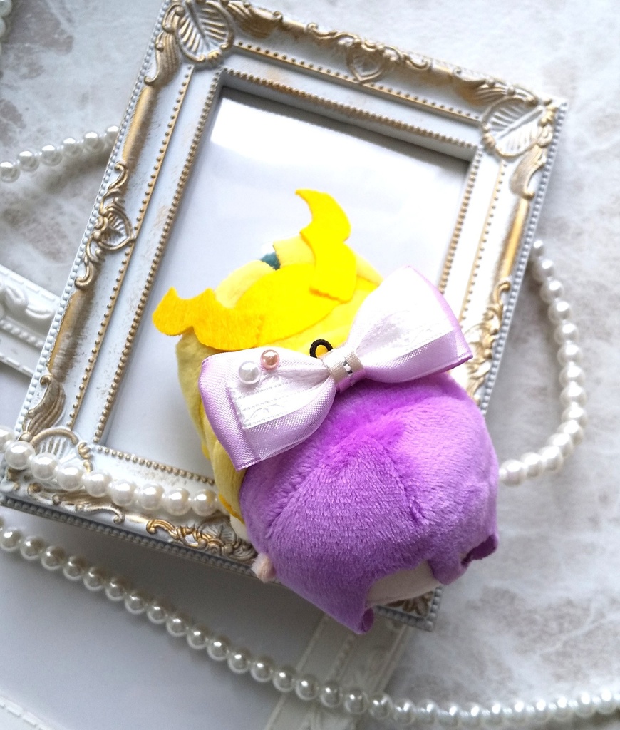 パール付き パープルリボン【もちマス・ねんどろいど・ぬい 小物】