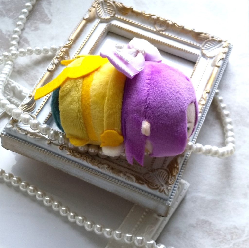 パール付き パープルリボン【もちマス・ねんどろいど・ぬい 小物】