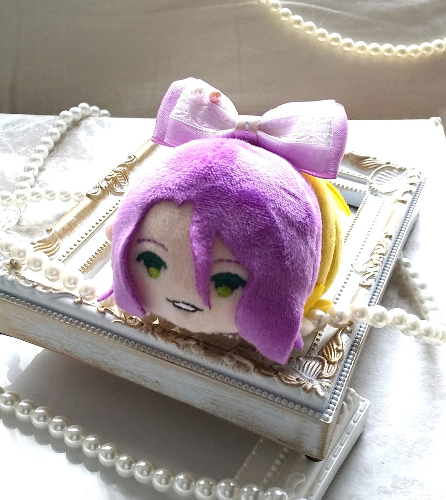 パール付き パープルリボン【もちマス・ねんどろいど・ぬい 小物】
