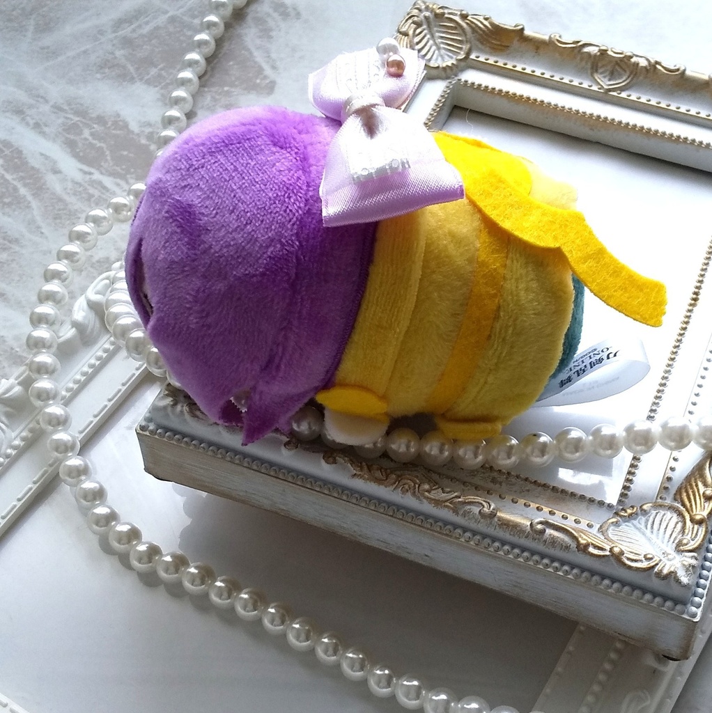 パール付き パープルリボン【もちマス・ねんどろいど・ぬい 小物】