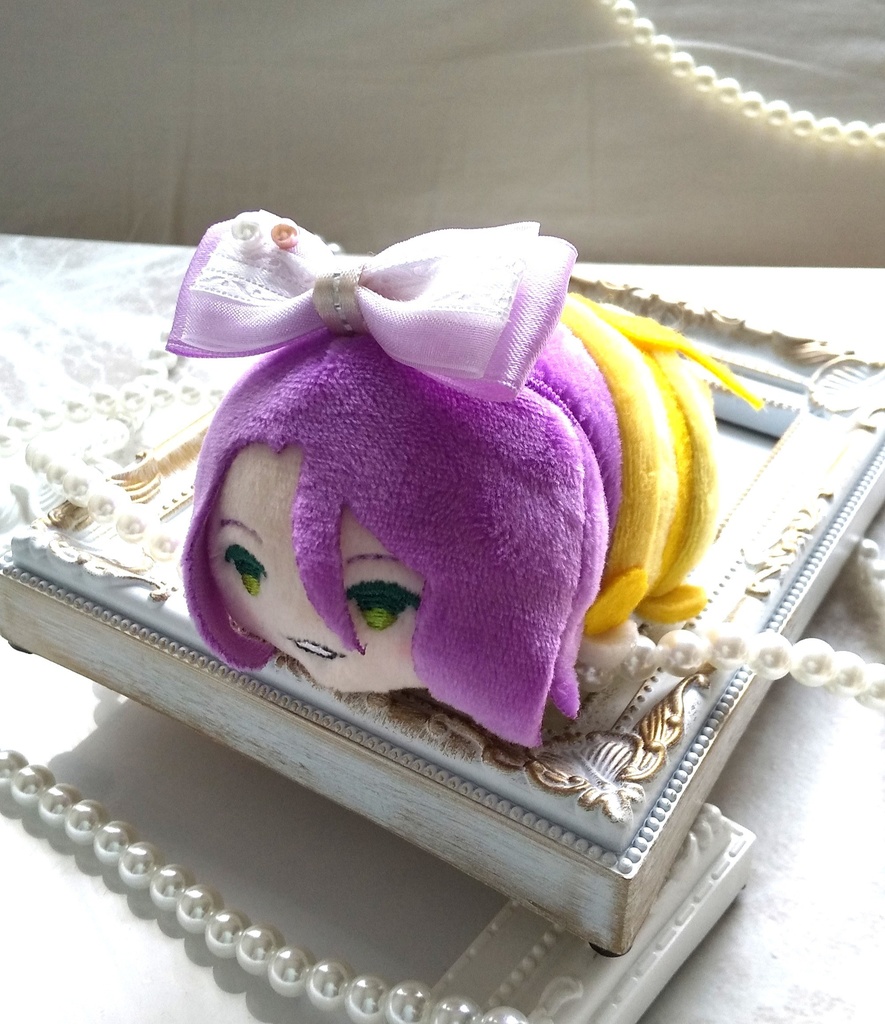 パール付き パープルリボン【もちマス・ねんどろいど・ぬい 小物】