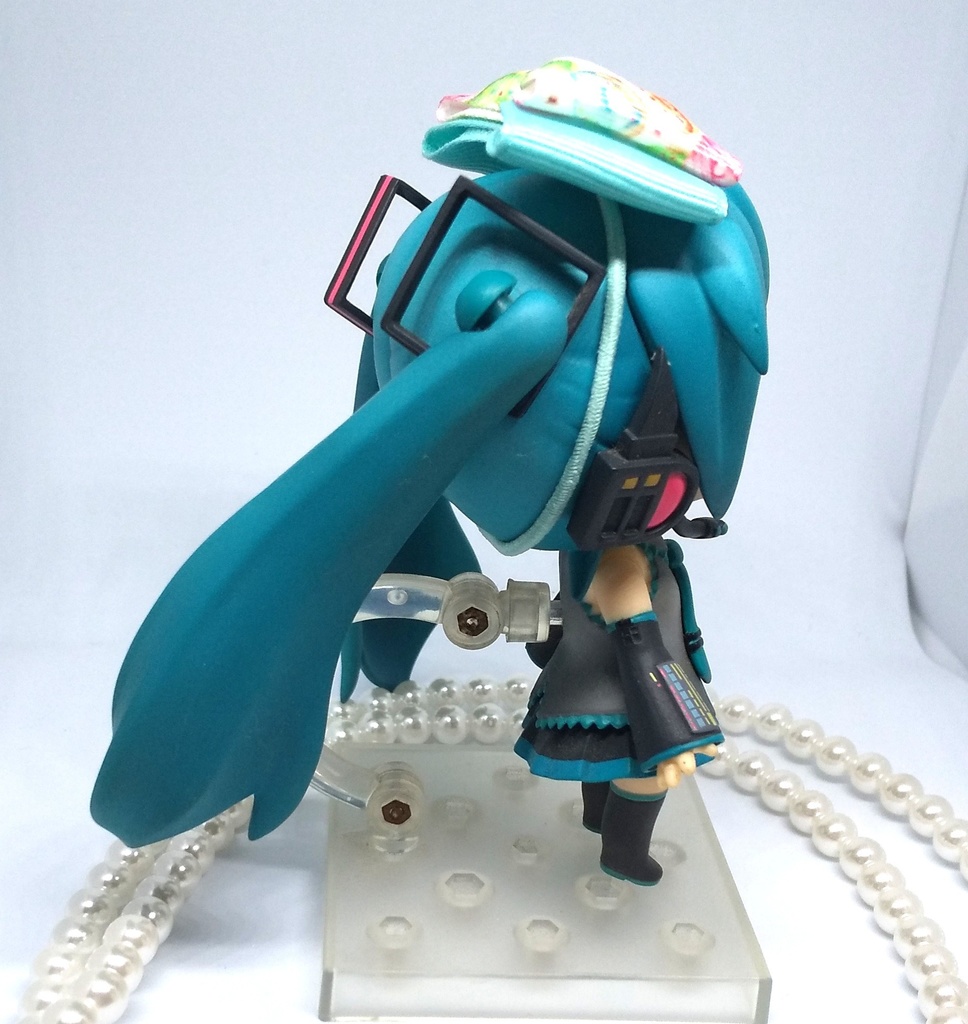 ドーナツ柄グリーンリボン【もちマス・ねんどろいど・ぬい 小物】