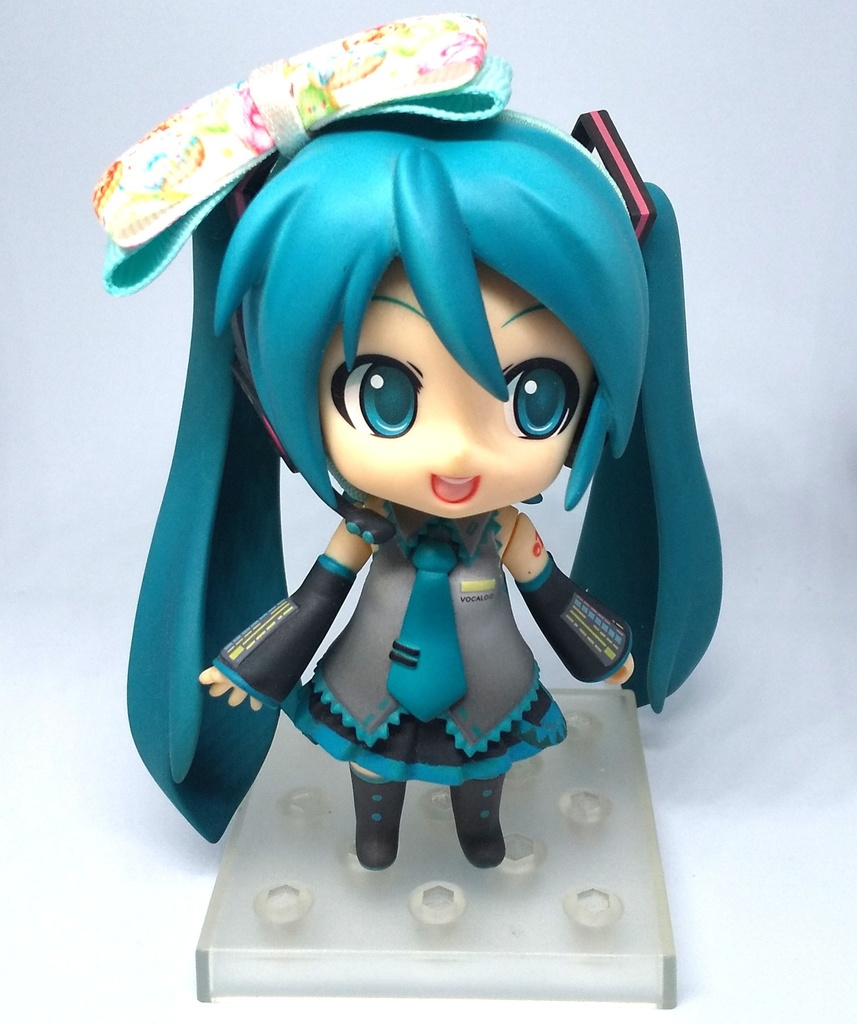 ドーナツ柄グリーンリボン【もちマス・ねんどろいど・ぬい 小物】