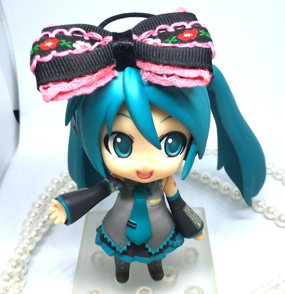 ピンク×ブラックリボン【もちマス・ねんどろいど・ぬい 小物】