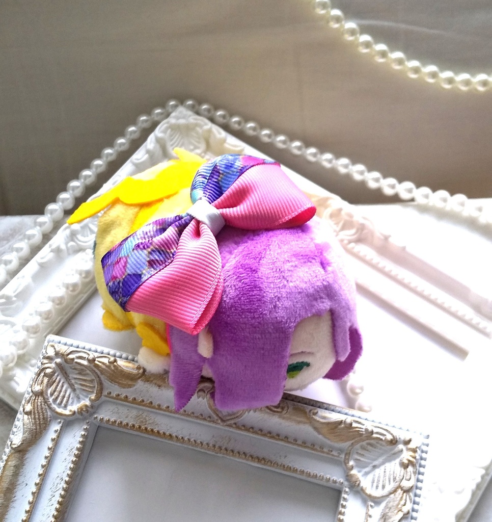 パープル鱗柄リボン