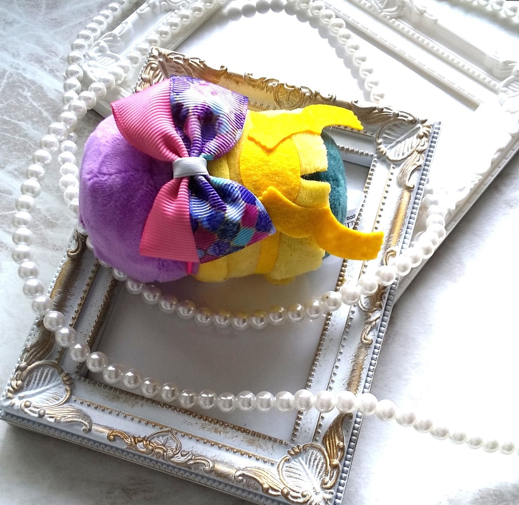 パープル鱗柄リボン