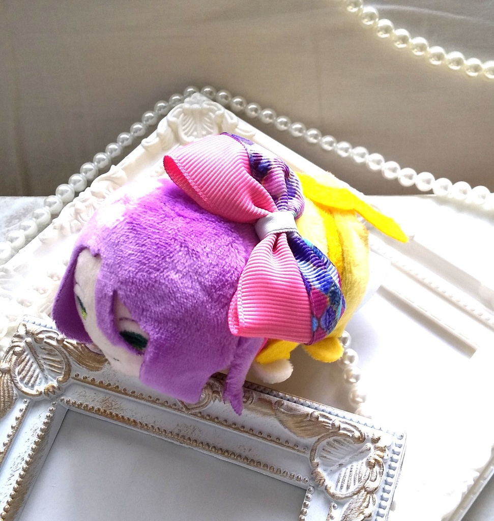 パープル鱗柄リボン