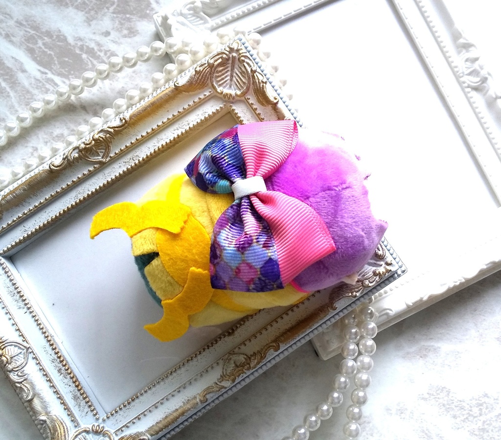 パープル鱗柄リボン