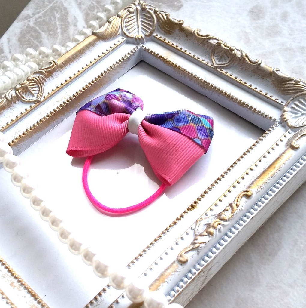 パープル鱗柄リボン