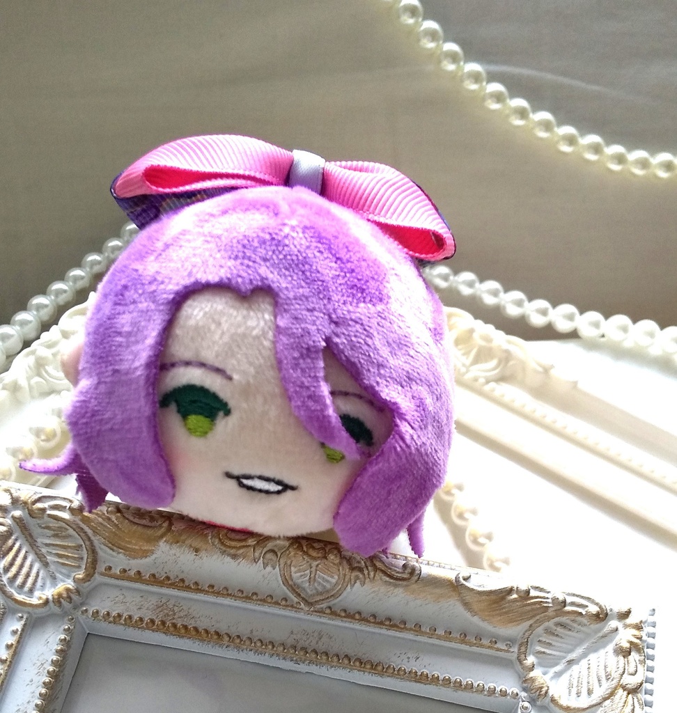 パープル鱗柄リボン