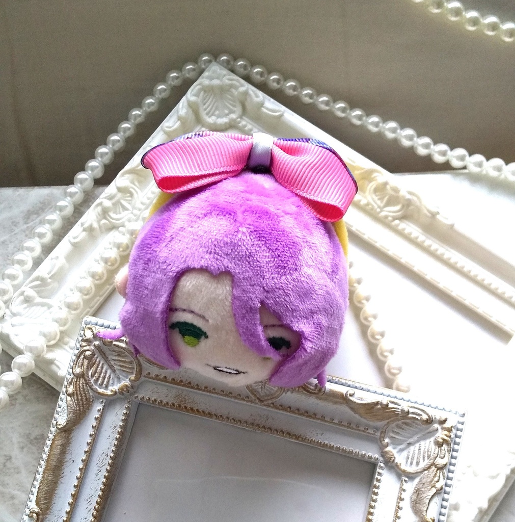 パープル鱗柄リボン