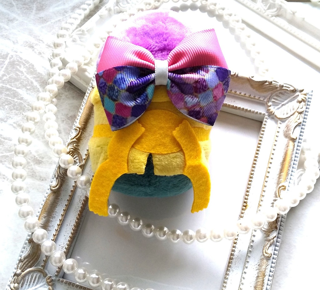 パープル鱗柄リボン