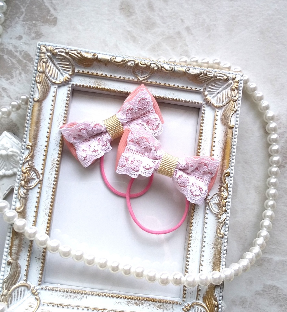 レースピンクリボン【もちマス・ねんどろいど・ぬい 小物】