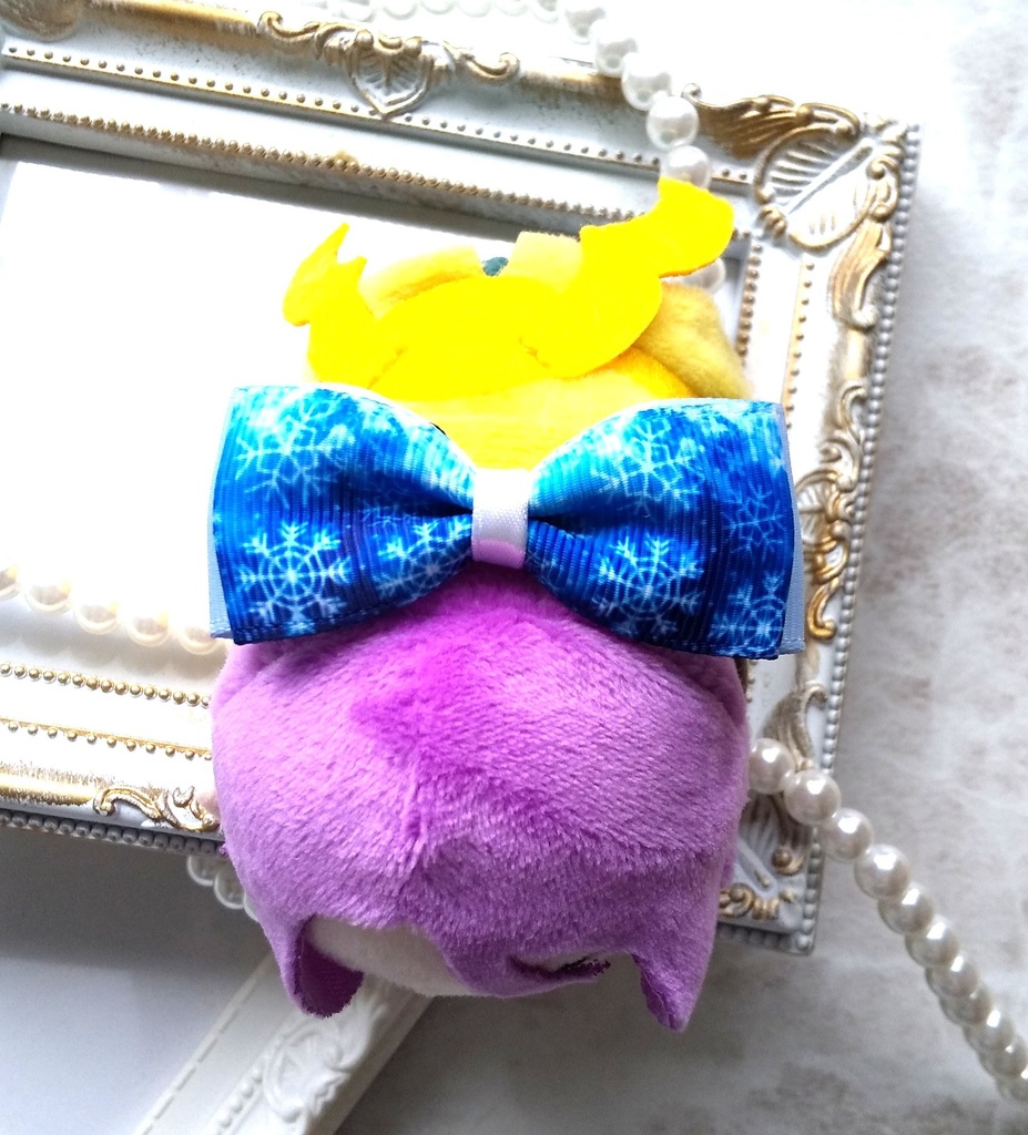 雪の結晶柄 ブルーリボン【もちマス・ねんどろいど・ぬい 小物】