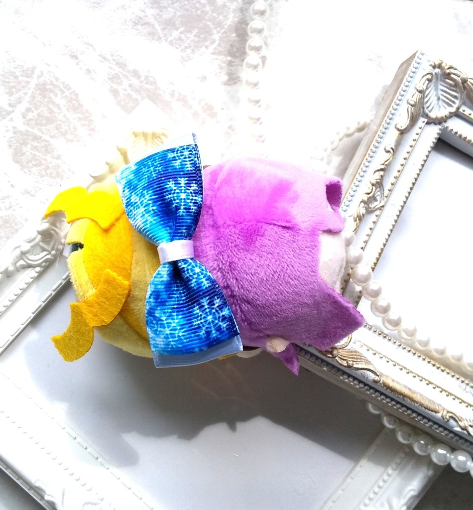 雪の結晶柄 ブルーリボン【もちマス・ねんどろいど・ぬい 小物】