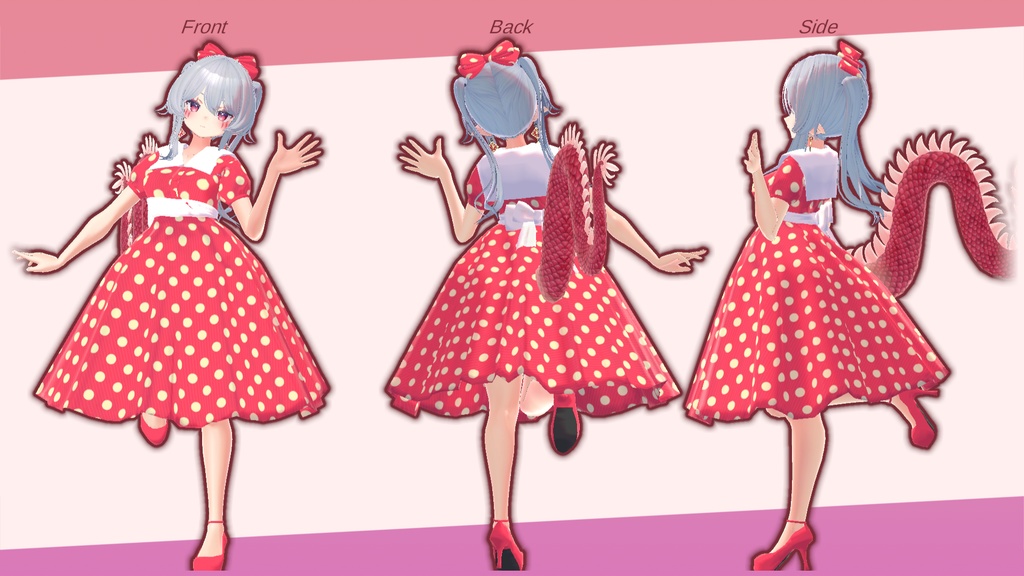 FLASTOREアバター&マヌカ向け衣装「水玉ワンピ」