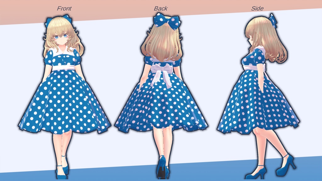 FLASTOREアバター&マヌカ向け衣装「水玉ワンピ」