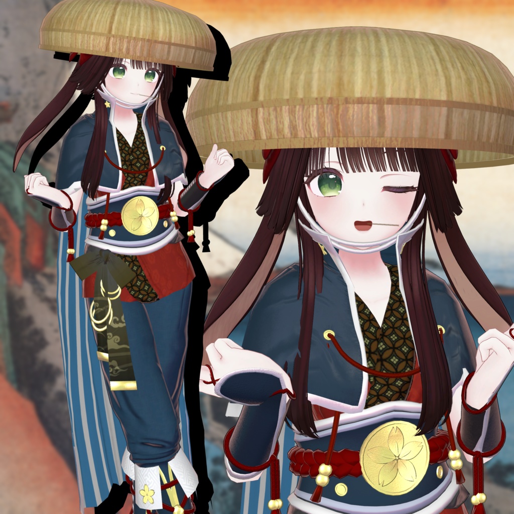 複数アバター向け衣装「風来道中膝栗毛」