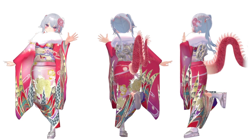 【MA設定済】複数アバター向け衣装「振袖」