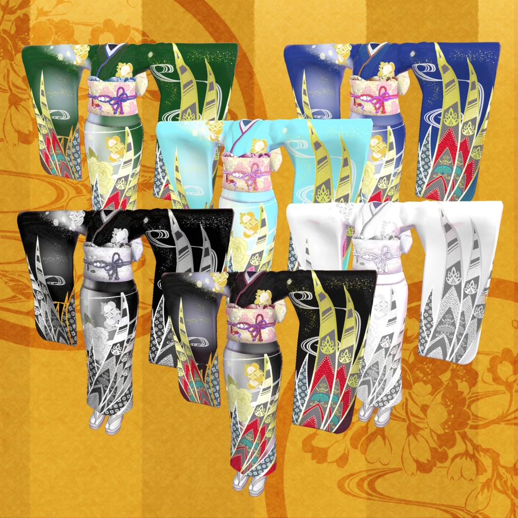 【MA設定済】複数アバター向け衣装「振袖」