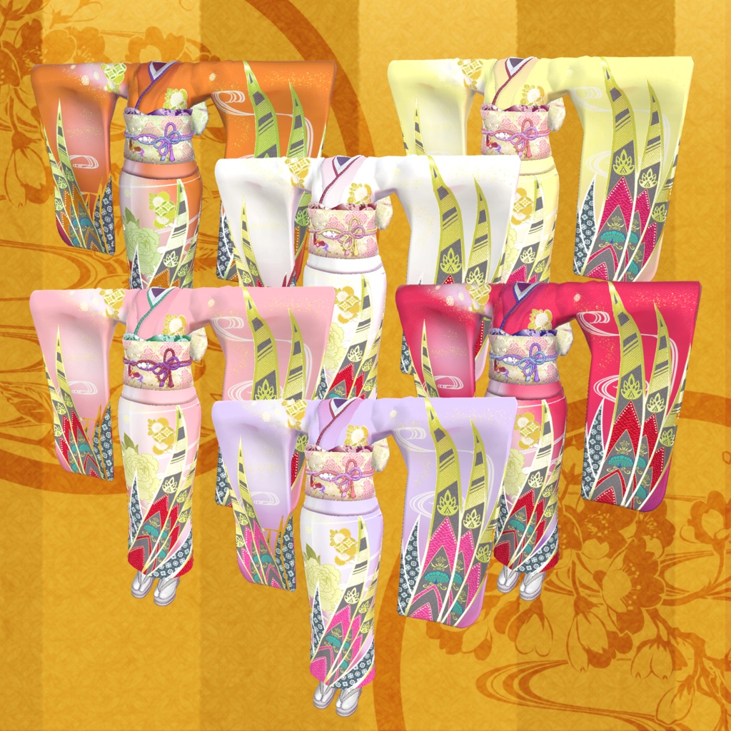 【MA設定済】複数アバター向け衣装「振袖」