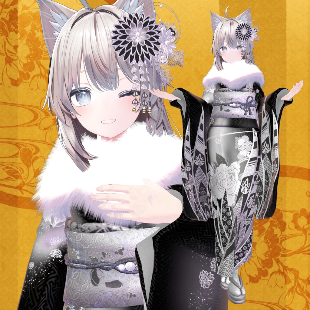 【MA設定済】複数アバター向け衣装「振袖」