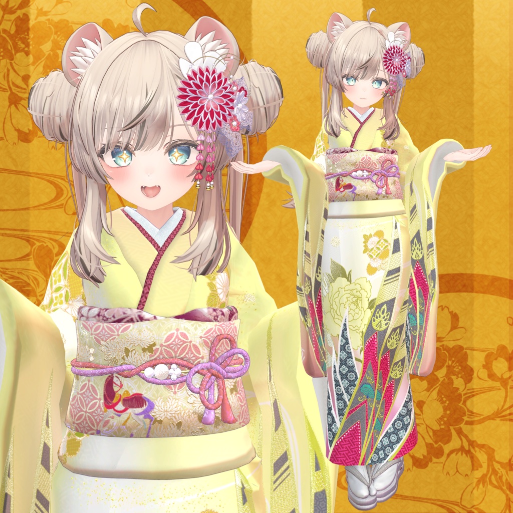 【MA設定済】複数アバター向け衣装「振袖」