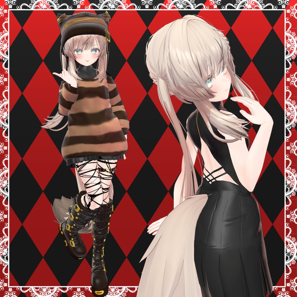 【MA設定済】複数アバター向け衣装「チェシャ猫パンク」